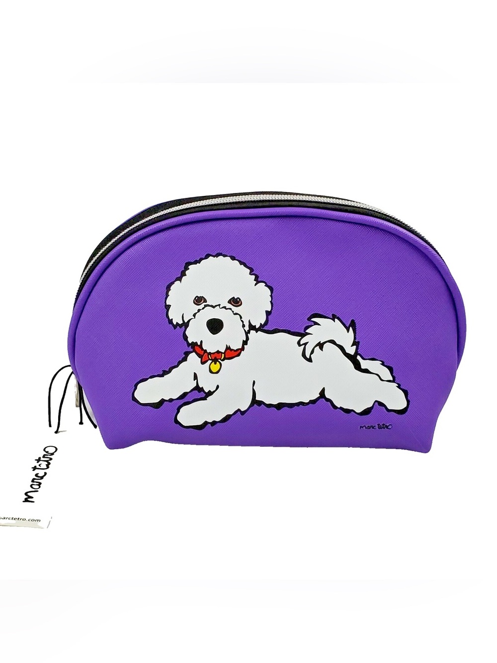 Marc Tetro Bichon Frise Medium Cosmetic Makeup Bag